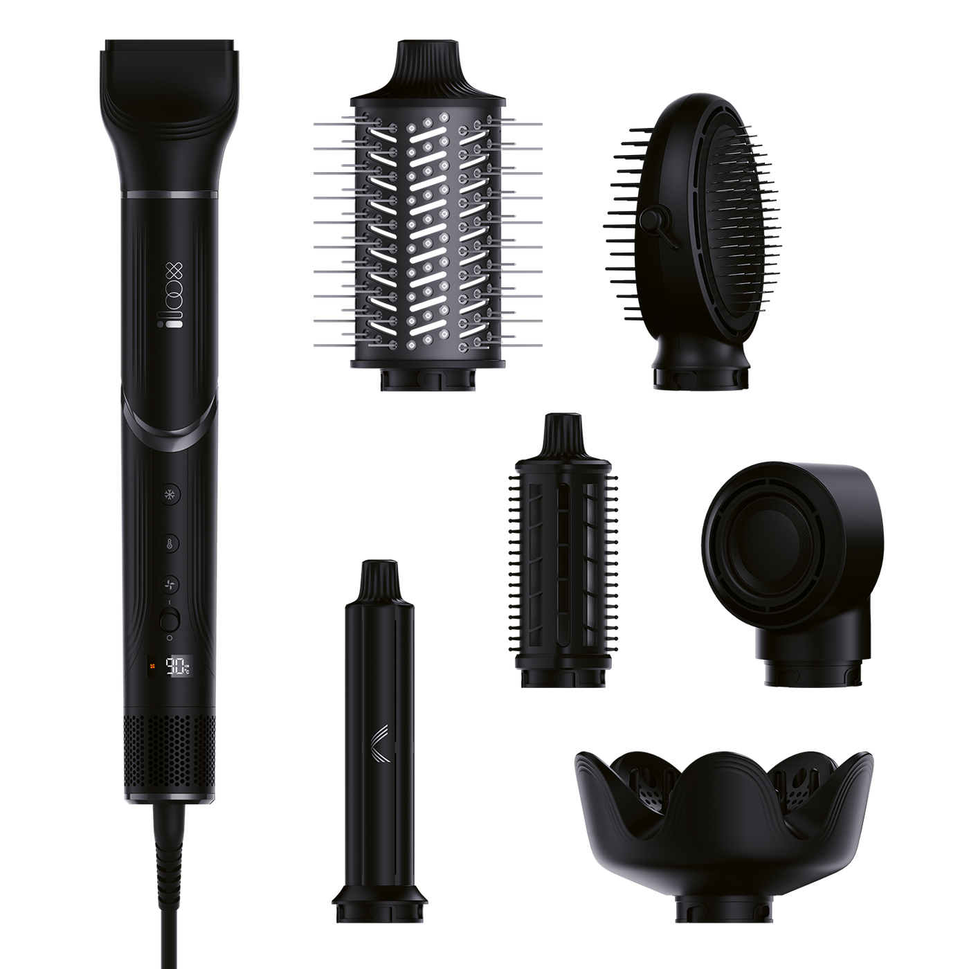 iloox Plasmastyle 8-in-1 air styler with attachments
